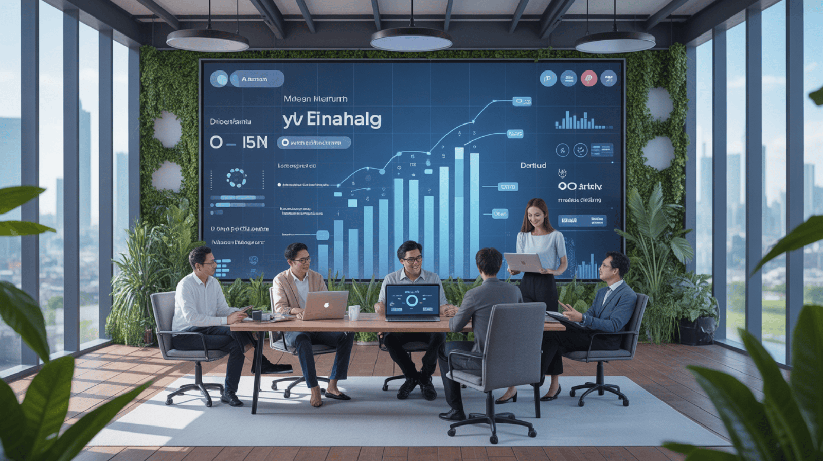 Ekosistem startup digital Indonesia dengan tim profesional bekerja kolaboratif
